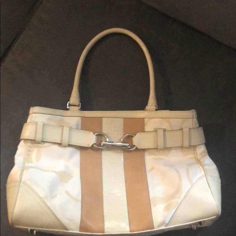Coach off white and tan bag.